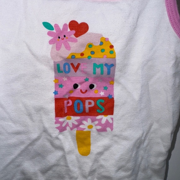 PJ Place 3T White and Pink Love My Pops Pajama Top Camisole Ice Cream Graphic - Picture 2 of 5